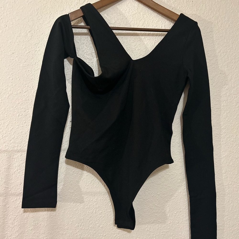 Elegant Black One-Shoulder Bodysuit NWOT Bundle of two Na-Kd Tops